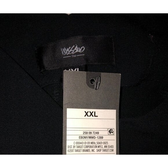 Mossimo Dress XXL Midi Black Sleeveless Shoulder Ties Goth Witch Pockets NEW NWT - Picture 7 of 8